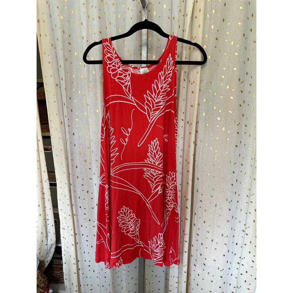 Simply Sisters Lola Hawaiian Tropical Flowers Ginger Mini A-Line Swing Dress M